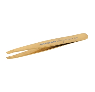 Ultra Precision Slant Tweezer with titanium gold finish