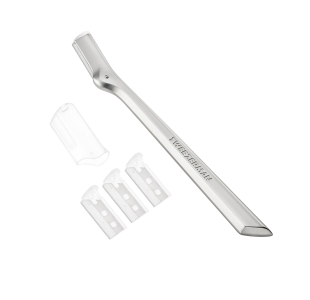 Stainless Steel Brow Razor with 3 refill blades and plastic guard