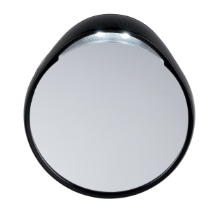 10 times lighted mirror with light on