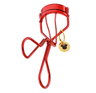 Red Minnie Mouse Eyelash Curler with Gold Charm