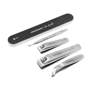 Tom Kit 2023 features a fingernail Clipper, 
Toenail Clipper, Mini Pushy & Nail Cleaner, Mini Cuticle Nipper, and Dual sided file and buffer 