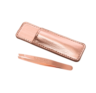 Rose Gold Mini Slant Tweezer and Case