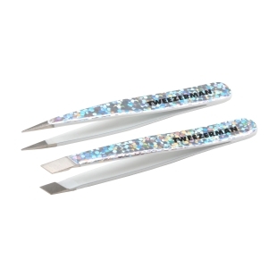 Silver Glitter Micro Mini Point and Slant Tweezer