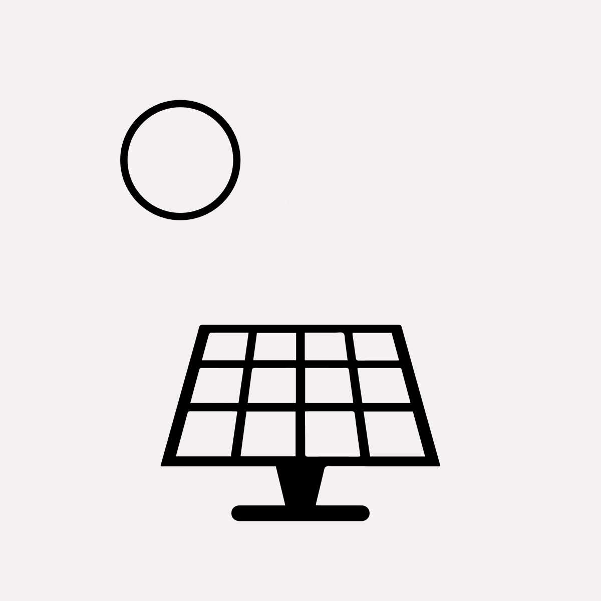 Pictured is drawn image of sun and solar panel