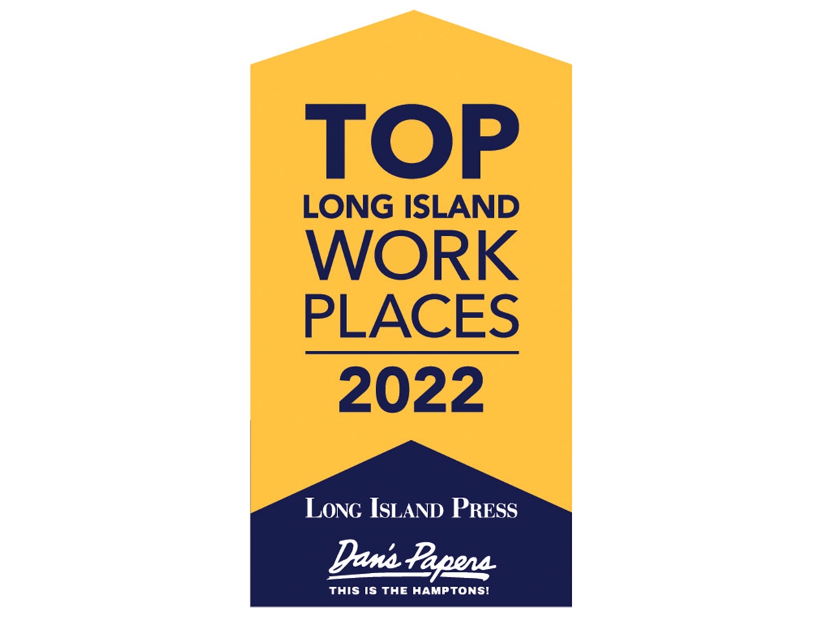 Pictured is "TOP Long Island Work Places 2022" Long Island Press Banner